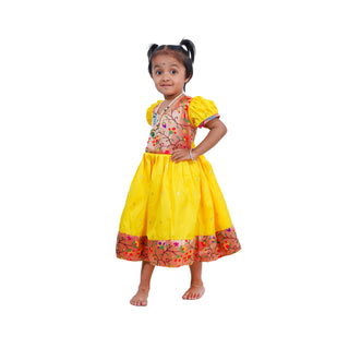 Muktai Paithani Frock - Yellow