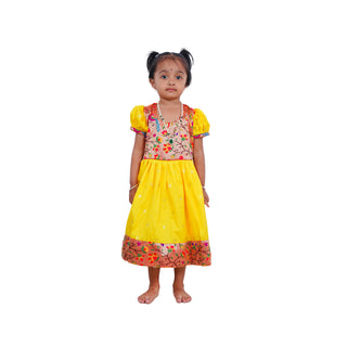Muktai Paithani Frock - Yellow