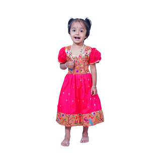Muktai Paithani Frock - Pink