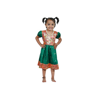 Muktai Paithani Frock - Green