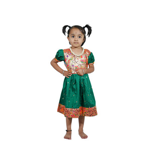 Muktai Paithani Frock - Green
