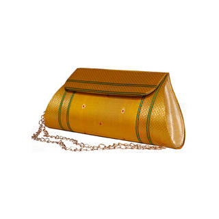Paithani Damaru Clutch - Yellow