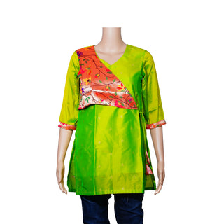 Paithani Short Kurti - Parrot Green
