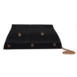 Paithani Damaru Clutch - Black