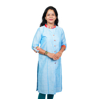 Ganpati Special Kurti - Light Blue
