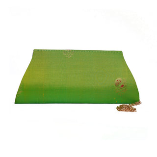 Paithani Damaru Clutch - Neon Green