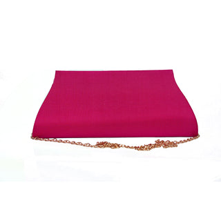 Paithani Mor Clutch - Rani Pink