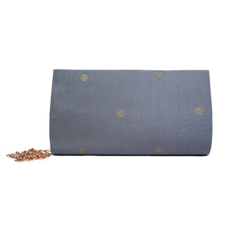 Paithani Small Clutch - Grey