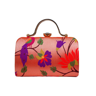 Paithani All Over Design Frame Clutch 8