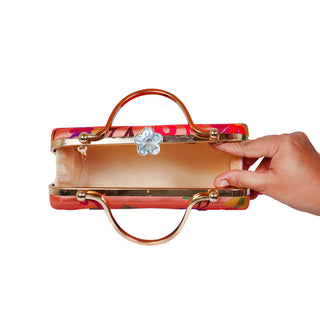 Paithani All Over Design Frame Clutch 8