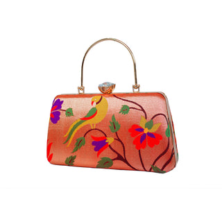 Paithani All Over Design Frame Clutch 9