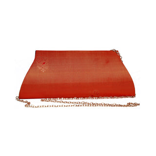 Paithani Mor Clutch - Orange