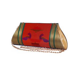 Paithani Mor Clutch - Violet
