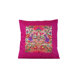 Paithani Pillow Cover - Dark Pink