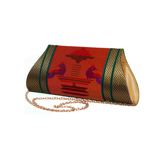 Paithani Mor Clutch - Neon Green