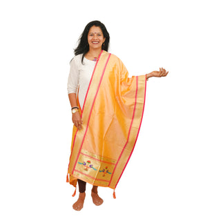 Divya Short Dupatta - Light Peach