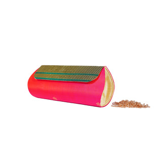 Paithani Zari Clutch - Peach Pink
