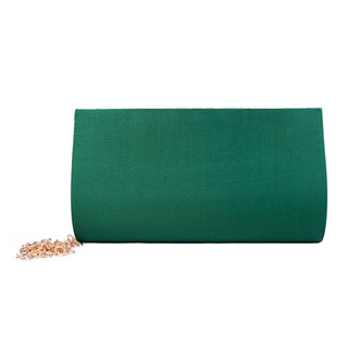 Paithani Small Clutch - Dark Green