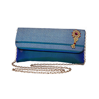 Paithani Nath Sling - Peacock blue