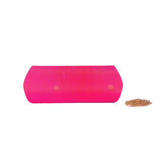 Paithani Zari Clutch - Peach Pink