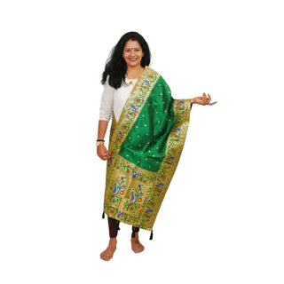 Paithani Butti Dupatta - Green