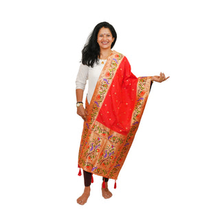 Paithani Butti Dupatta - Red