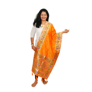 Paithani Butti Dupatta - Orange