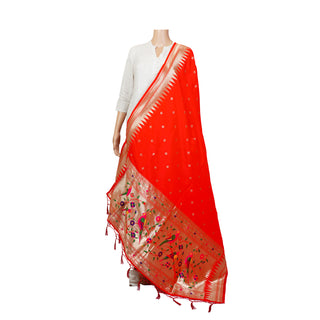 Paithani Traingle Dupatta - Red