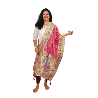 Paithani Butti Dupatta - Plum