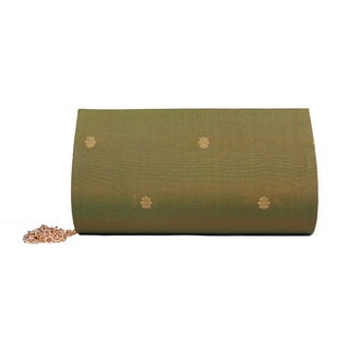 Paithani Small Clutch - Mehendi (Dhoop Chav)
