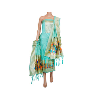 Paithani Dress Material - Pista