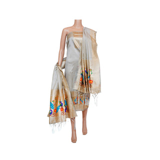 Paithani Dress Material - Gray