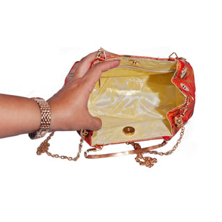 Paithani All Over Design Van Shape Bag