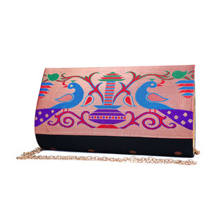 Paithani Small Clutch - Black