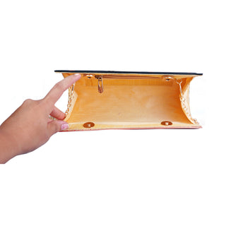 Paithani Small Clutch - Yellow Mustard