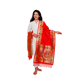 Paithani Butti Dupatta - Red
