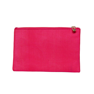 Paithani Flat Purse - Dark Pink