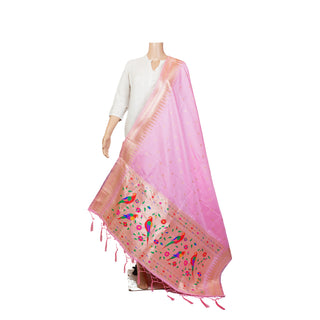 Paithani Traingle Dupatta - Light Pink