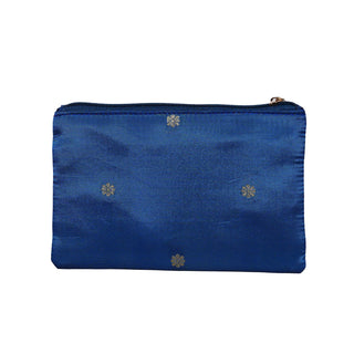 Paithani Flat Purse - Midnight Blue