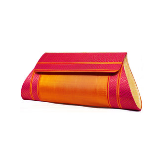 Paithani Damaru Clutch - Orange