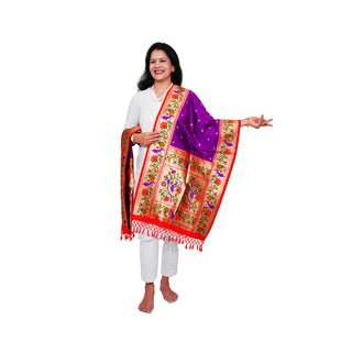 Paithani Butti Dupatta - Violet