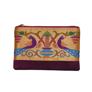 Paithani Flat Purse - Amsuli / Plum