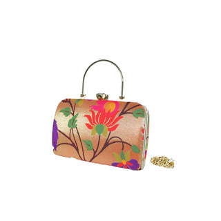 Paithani Frame Clutch - Lotus