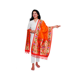 Paithani Butti Dupatta - Orange