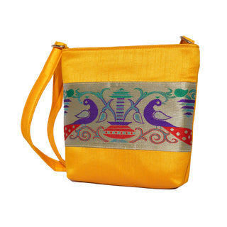 Paithani Sling Bag - Yellow