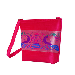 Paithani Sling Bag - Dark Pink