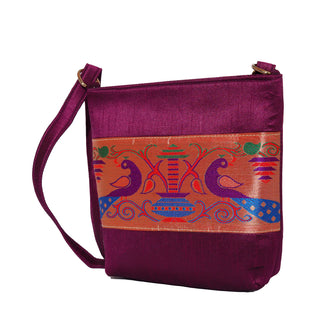 Paithani Sling Bag - Amsuli / Plum