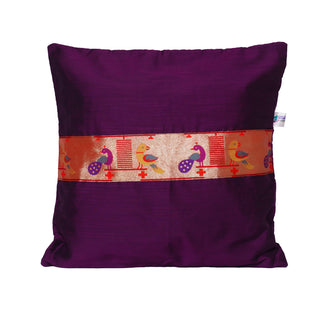 Paithani Pillow Cover - Amsuli / Plum