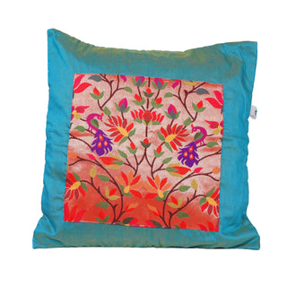 Paithani Pillow Cover - Turquoise
