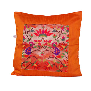 Paithani Pillow Cover - Orange